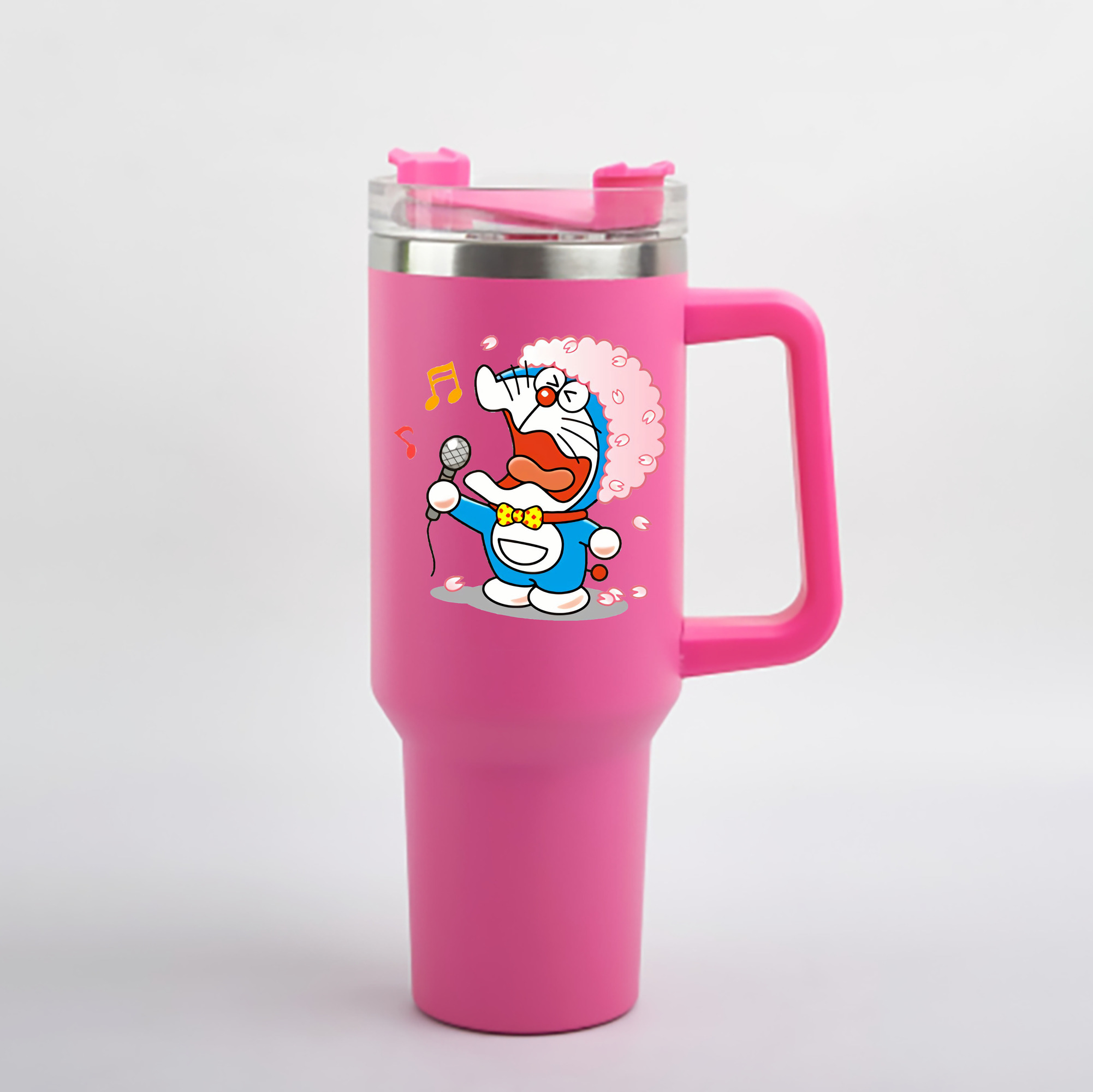 （画像用） ドラえもん Doraemon 1200mL車用タンブラー - クリスタルステッカー（プラスチックストロー付き）